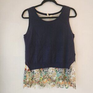 Moth Anthropologie Sleeveless Sweater Tank Blouse Crochet Lace Women's S